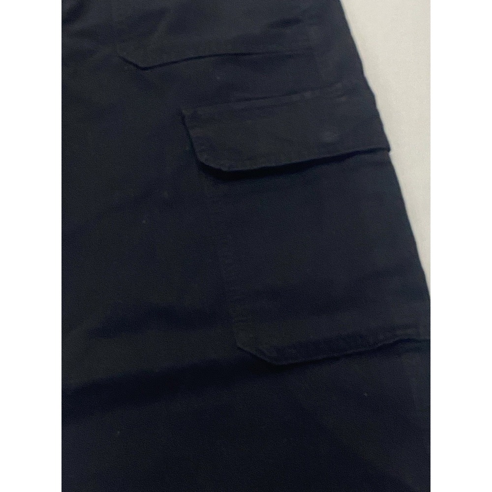 Zara Womens Black High Rise Relaxed Fit Straight Leg Cargo Pants Jeans Size 6 - Picture 3 of 5